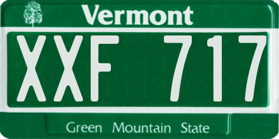 VT license plate XXF717