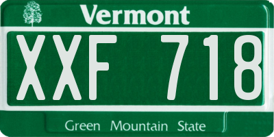VT license plate XXF718