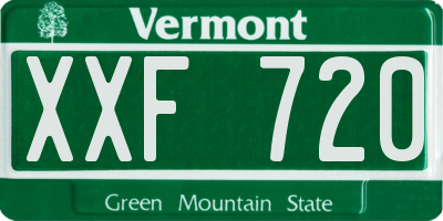 VT license plate XXF720