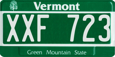 VT license plate XXF723
