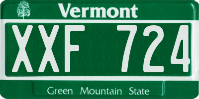 VT license plate XXF724