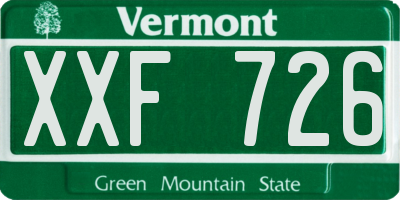 VT license plate XXF726