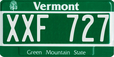 VT license plate XXF727
