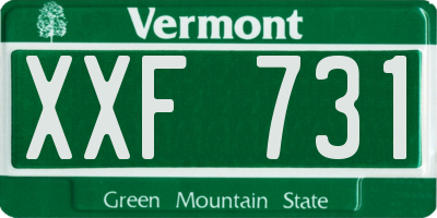 VT license plate XXF731