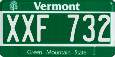 VT license plate XXF732