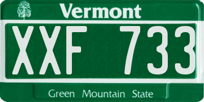 VT license plate XXF733