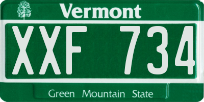 VT license plate XXF734