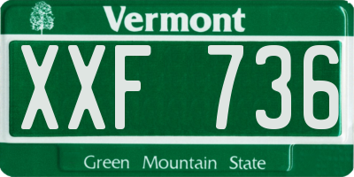 VT license plate XXF736