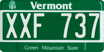 VT license plate XXF737