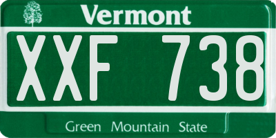 VT license plate XXF738