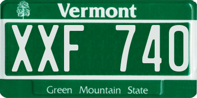 VT license plate XXF740
