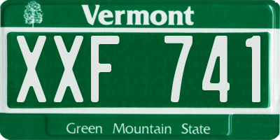 VT license plate XXF741