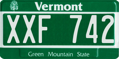 VT license plate XXF742
