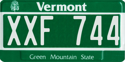 VT license plate XXF744