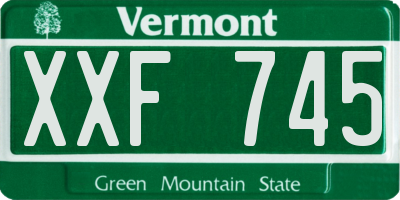 VT license plate XXF745