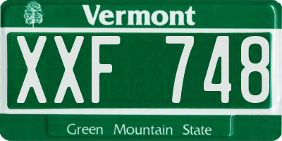 VT license plate XXF748