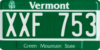 VT license plate XXF753