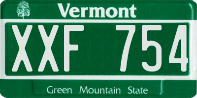 VT license plate XXF754