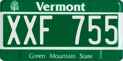 VT license plate XXF755