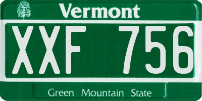 VT license plate XXF756