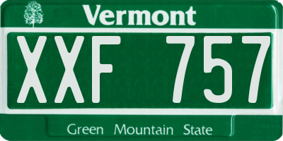 VT license plate XXF757