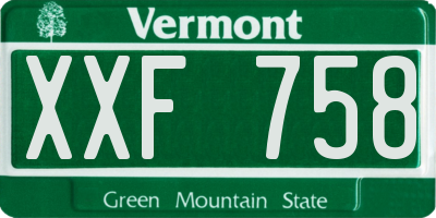 VT license plate XXF758
