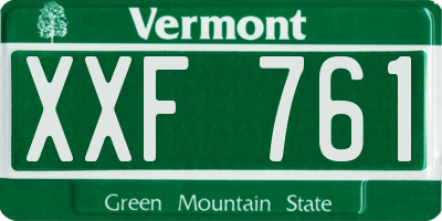 VT license plate XXF761