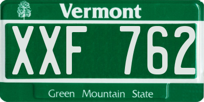 VT license plate XXF762