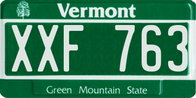 VT license plate XXF763