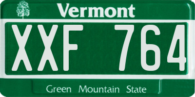 VT license plate XXF764