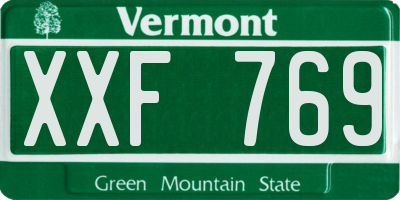 VT license plate XXF769