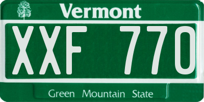 VT license plate XXF770