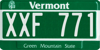 VT license plate XXF771