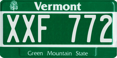 VT license plate XXF772