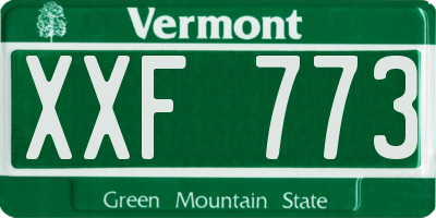 VT license plate XXF773