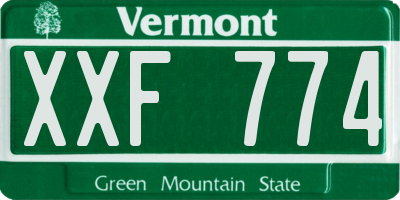 VT license plate XXF774