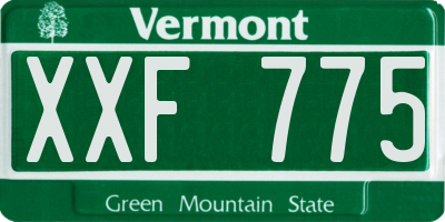 VT license plate XXF775