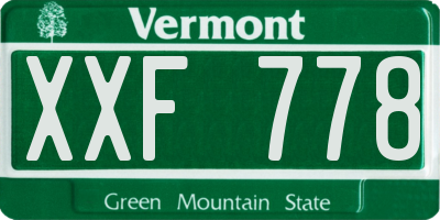 VT license plate XXF778