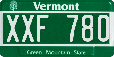 VT license plate XXF780