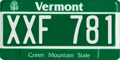 VT license plate XXF781
