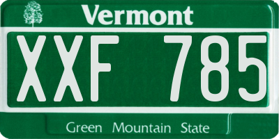 VT license plate XXF785