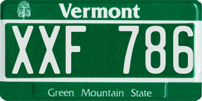 VT license plate XXF786