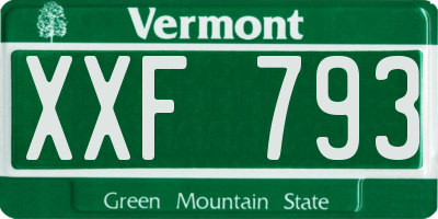 VT license plate XXF793