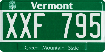 VT license plate XXF795