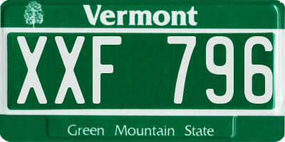 VT license plate XXF796