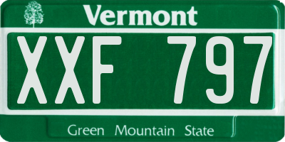 VT license plate XXF797