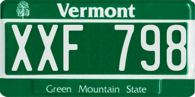 VT license plate XXF798
