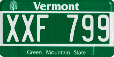 VT license plate XXF799