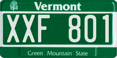 VT license plate XXF801