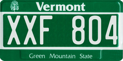 VT license plate XXF804